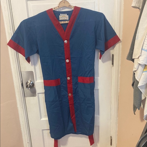 Vintage 60s 70s Shave Coat Weldon Blue Dacron Robe Belted (BIN I)